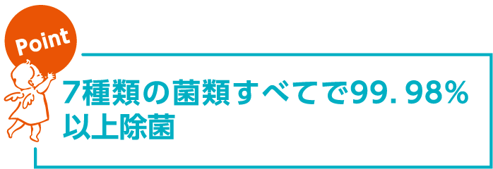 ７種類の菌類すべてで９９．９８％以上